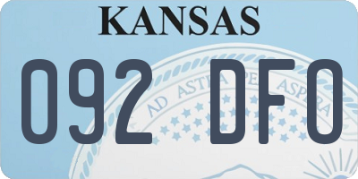 KS license plate 092DFO