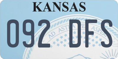 KS license plate 092DFS