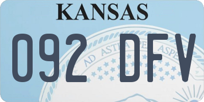 KS license plate 092DFV
