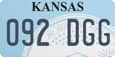 KS license plate 092DGG