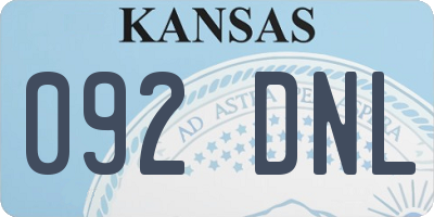 KS license plate 092DNL