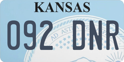 KS license plate 092DNR
