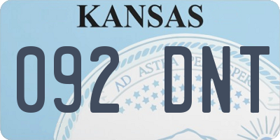 KS license plate 092DNT