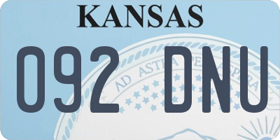 KS license plate 092DNU