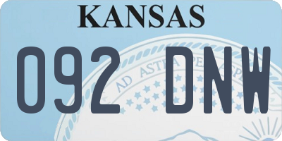 KS license plate 092DNW