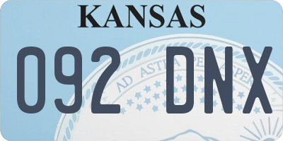 KS license plate 092DNX