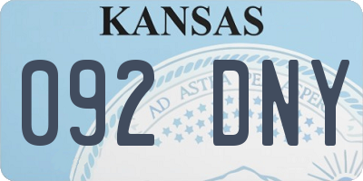 KS license plate 092DNY