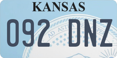 KS license plate 092DNZ