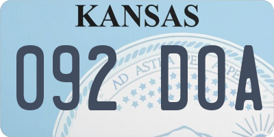 KS license plate 092DOA