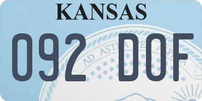 KS license plate 092DOF