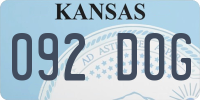 KS license plate 092DOG