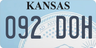 KS license plate 092DOH