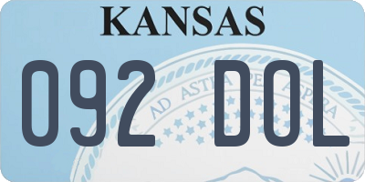 KS license plate 092DOL