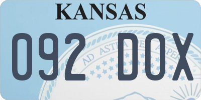 KS license plate 092DOX