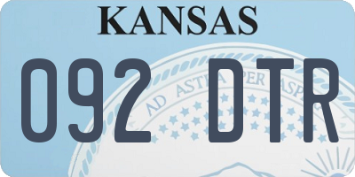 KS license plate 092DTR