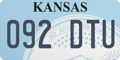 KS license plate 092DTU