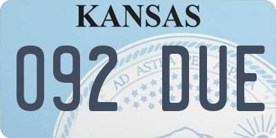 KS license plate 092DUE