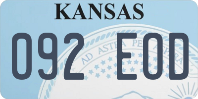 KS license plate 092EOD