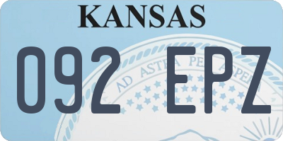 KS license plate 092EPZ