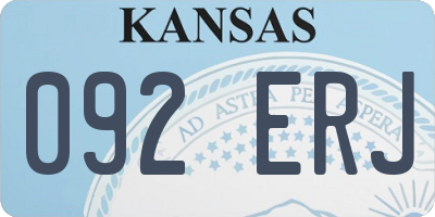 KS license plate 092ERJ