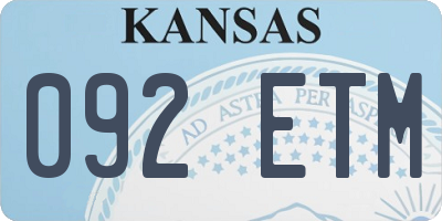 KS license plate 092ETM
