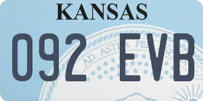 KS license plate 092EVB