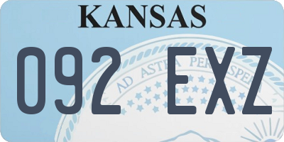 KS license plate 092EXZ