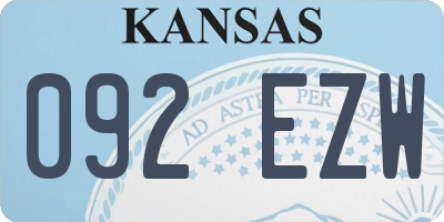KS license plate 092EZW
