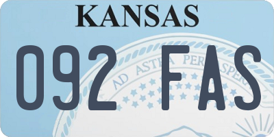 KS license plate 092FAS