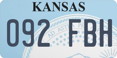 KS license plate 092FBH