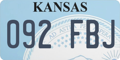 KS license plate 092FBJ