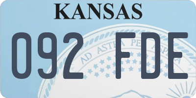 KS license plate 092FDE