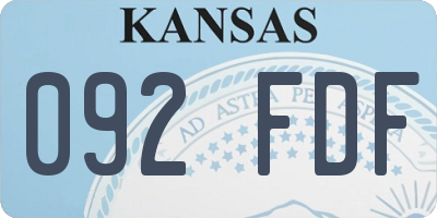 KS license plate 092FDF