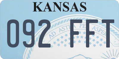 KS license plate 092FFT