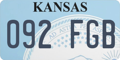 KS license plate 092FGB