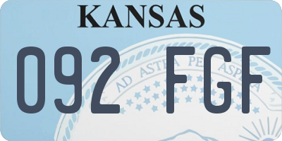 KS license plate 092FGF