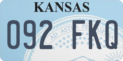 KS license plate 092FKQ