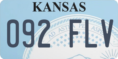 KS license plate 092FLV