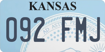 KS license plate 092FMJ
