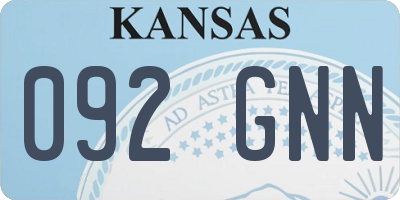 KS license plate 092GNN