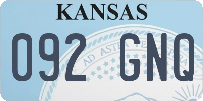 KS license plate 092GNQ