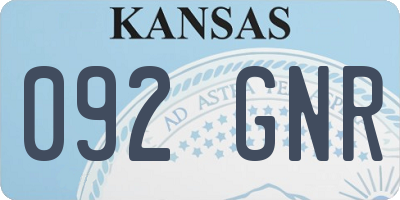 KS license plate 092GNR