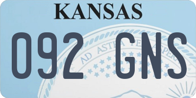 KS license plate 092GNS