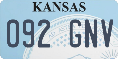 KS license plate 092GNV