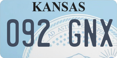 KS license plate 092GNX