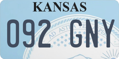 KS license plate 092GNY