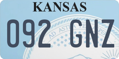 KS license plate 092GNZ