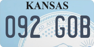KS license plate 092GOB