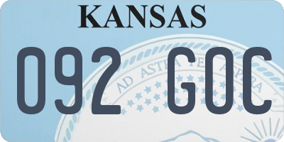 KS license plate 092GOC