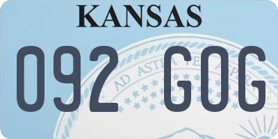 KS license plate 092GOG